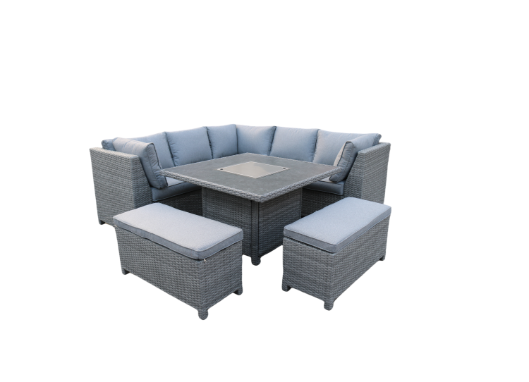 Rohová záhradná ratanová pohovka